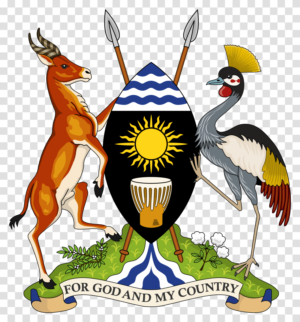 Coat Of Arms Uganda, Animal, Bird, Mammal Transparent Png