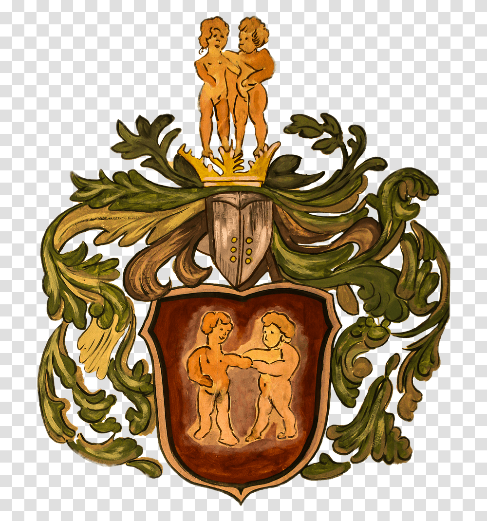 Coat Of Arms Zodiac Sign Gemini Wiccan Gemini, Painting, Emblem Transparent Png