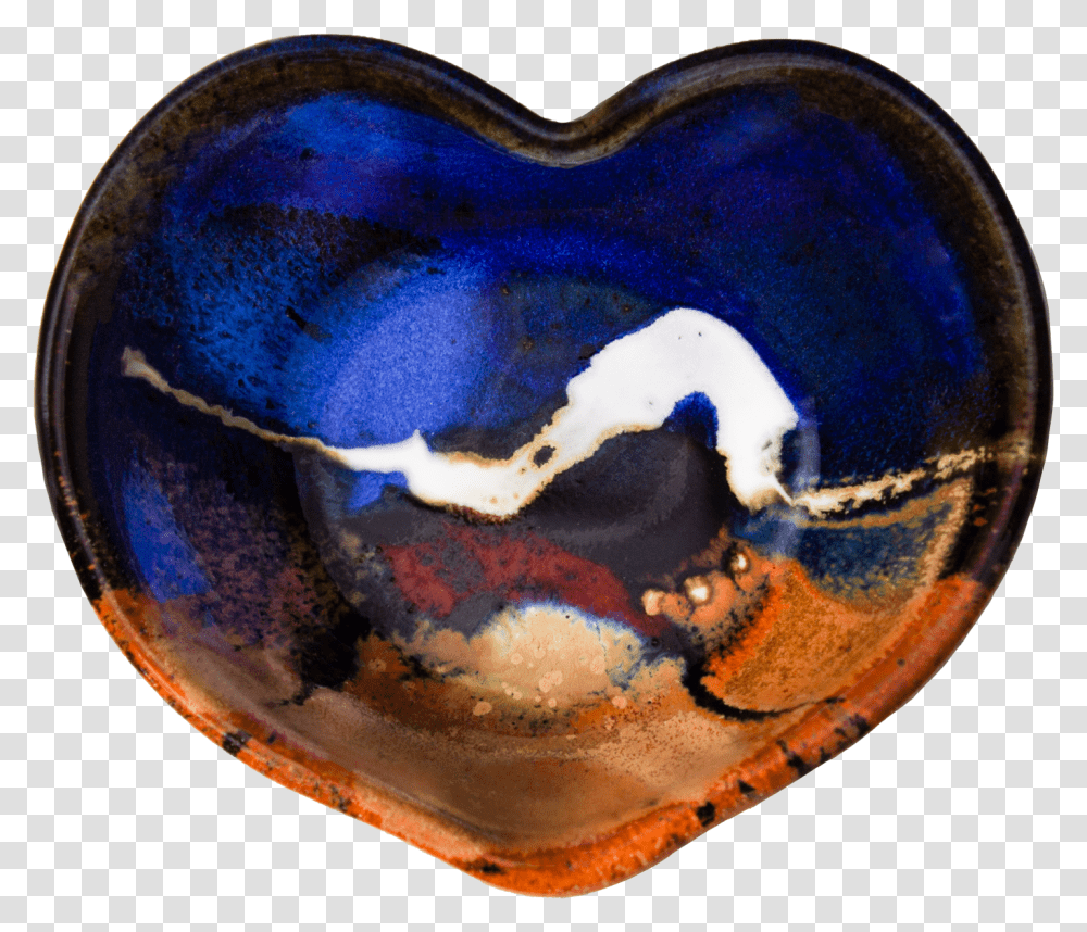 Cobalt Blue And Toasted Orange Heart Bowl Heart, Sphere, Outer Space, Astronomy, Universe Transparent Png
