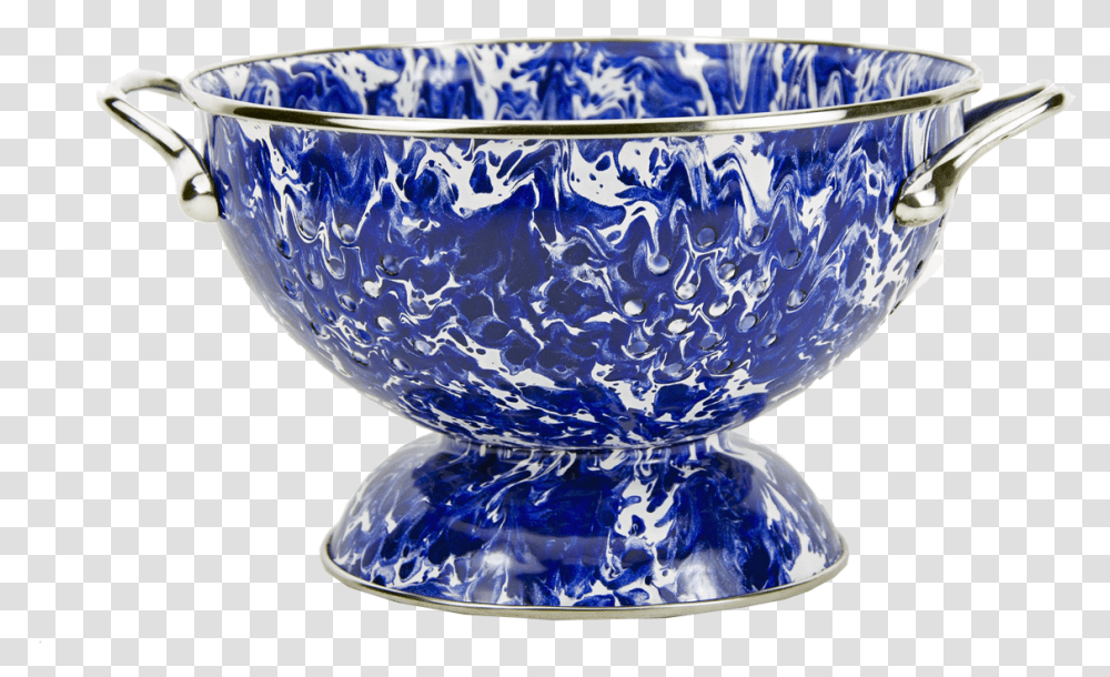 Cobalt Blue Swirl Colander Blue And White Porcelain, Bowl, Mixing Bowl, Glass, Bird Transparent Png