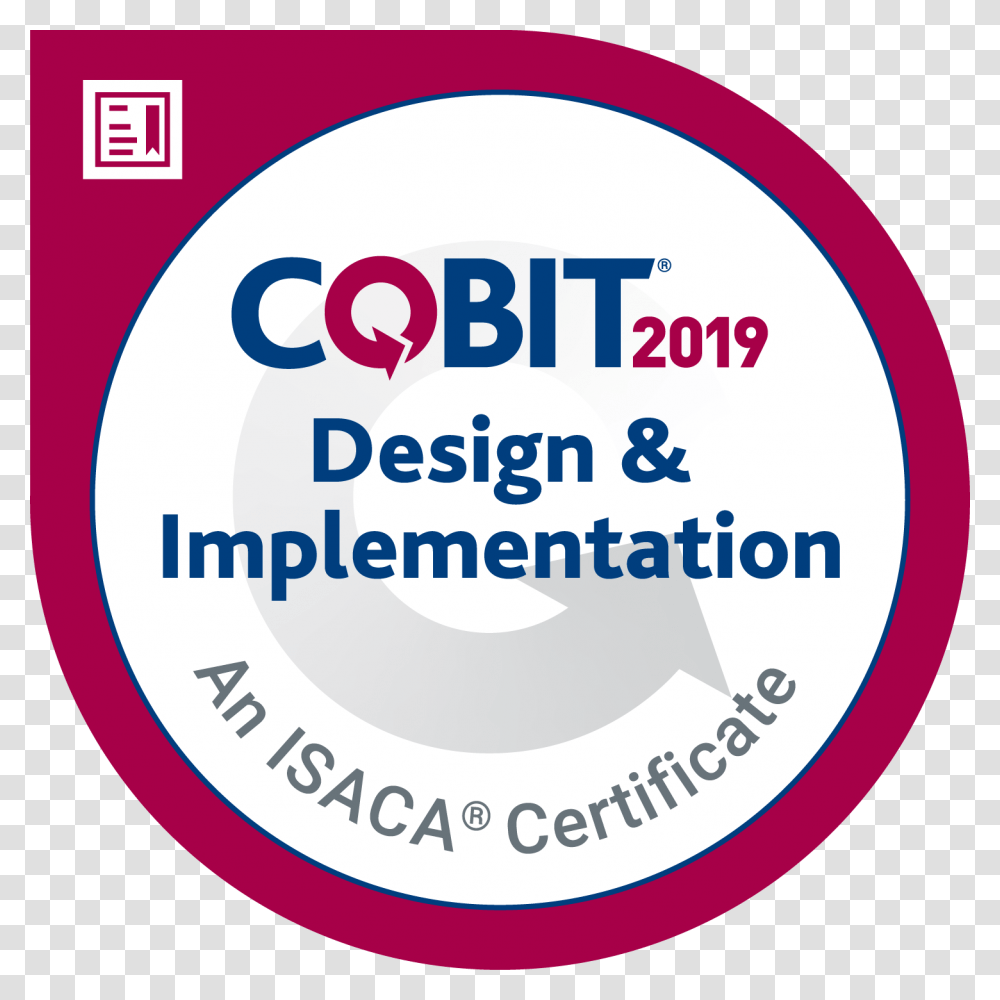 Cobit 2019 Design Amp Implementation Certificate Circle, Label, Sticker, Advertisement Transparent Png
