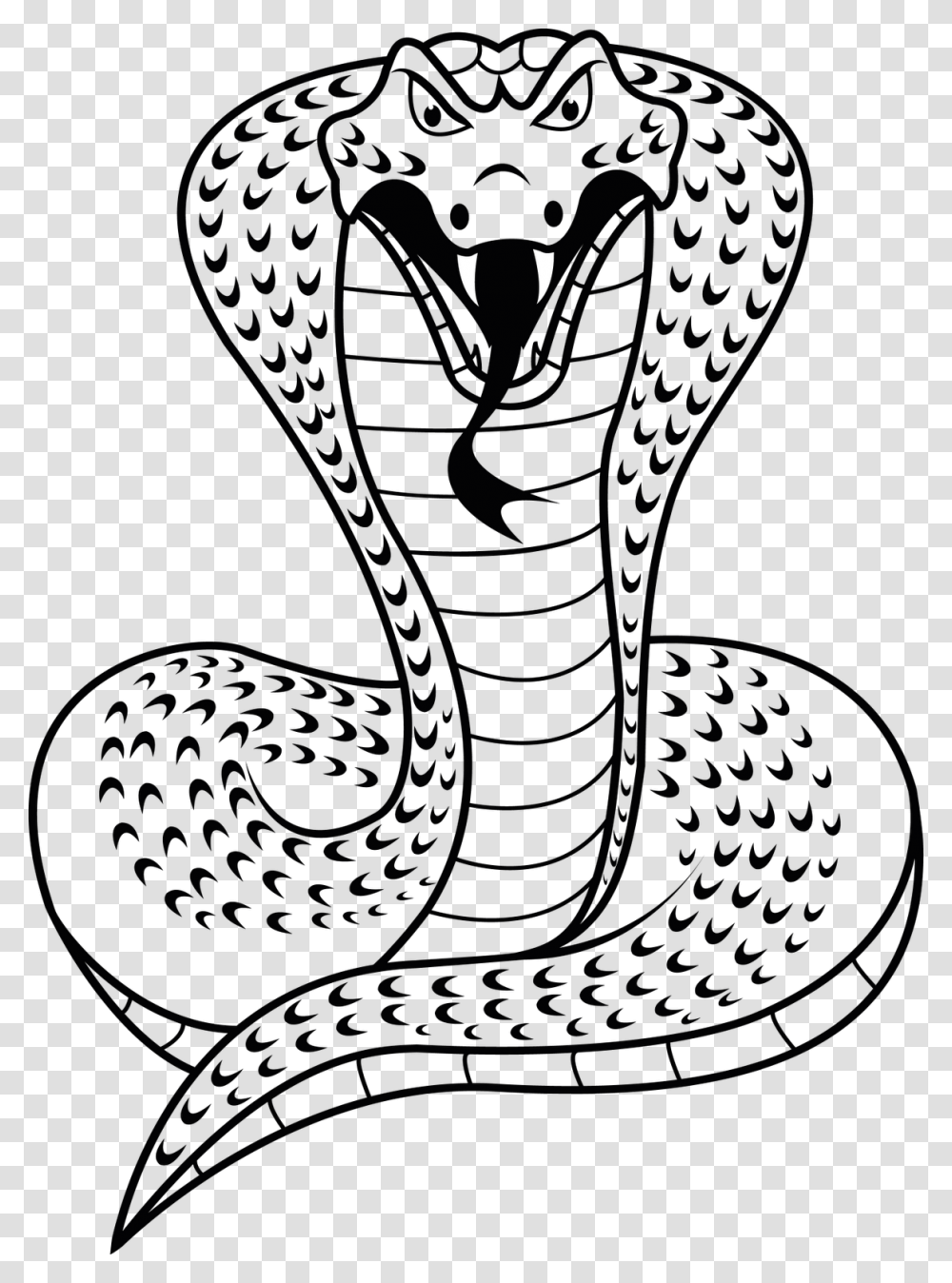 Трафарет змеи кобры