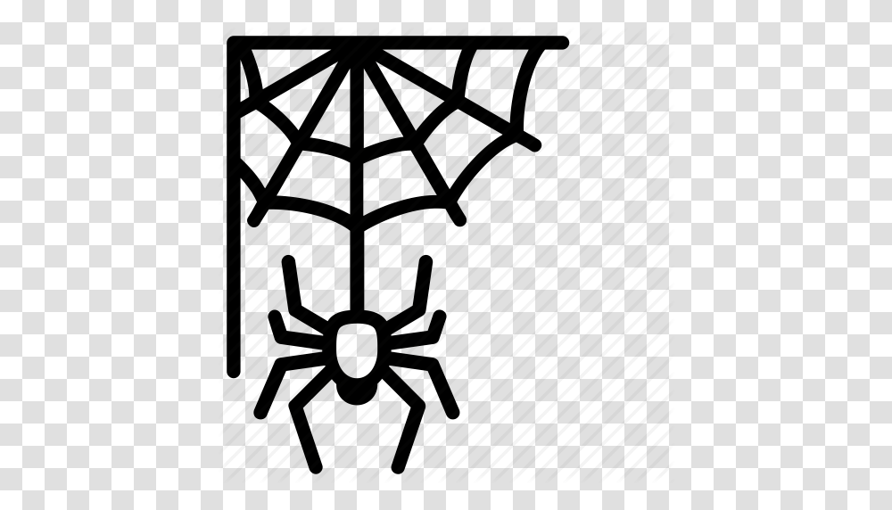 Cobweb Halloween Insect Spider Spiderweb Trick Or Treat Web Icon, Outdoors, Silhouette, Tree Transparent Png
