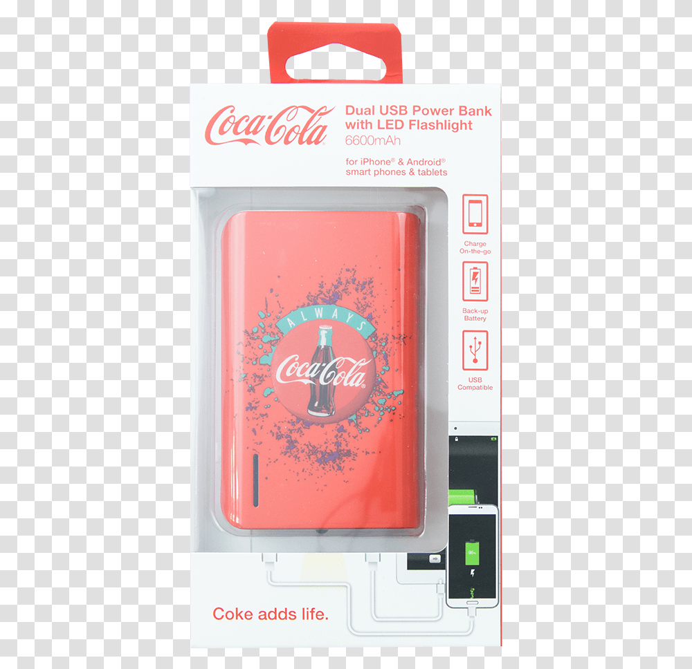 Coca Cola Always Dual Power BankTitle Coca Cola Coca Cola Power Bank, Mobile Phone, Appliance, Beverage Transparent Png