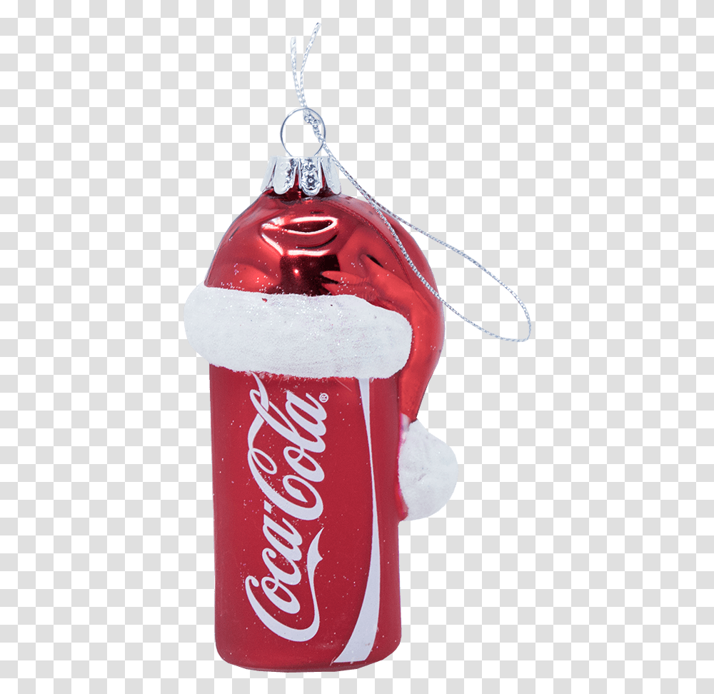 Coca Cola Can With Santa Hat Glass OrnamentTitle Coca Cola 12 Oz Can, Coke, Beverage, Drink, Soda Transparent Png