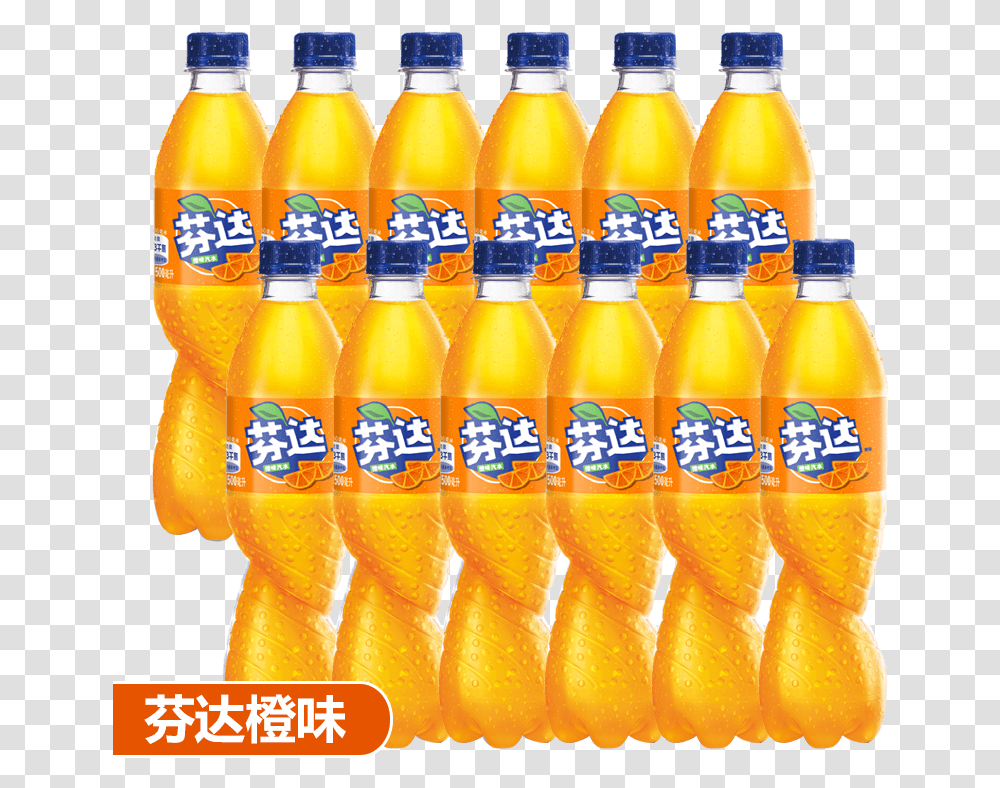 Coca Cola Fanta Orange Sauce 500ml12 Bottle Fruity Orange Soft Drink, Juice, Beverage, Orange Juice, Pop Bottle Transparent Png