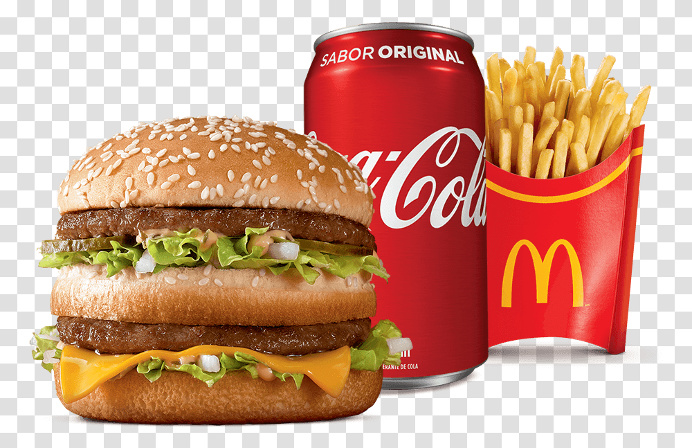 Coca Cola Image Mcdonalds Big Mac Combo, Burger, Food, Soda, Beverage Transparent Png