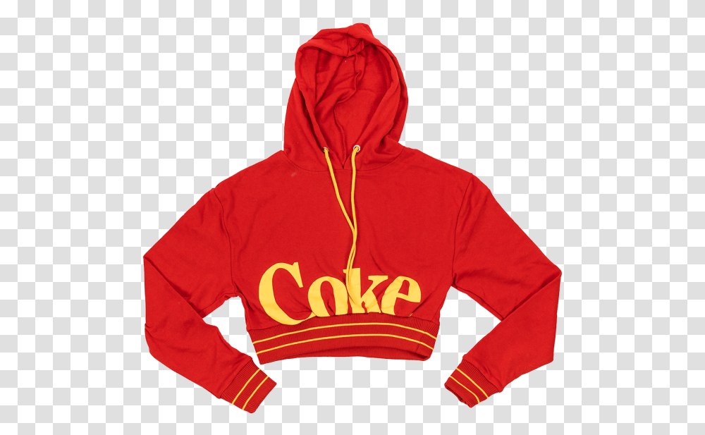 Coca Cola Mad Engine Women's Crop Drawstring Hoodie Solid, Clothing, Apparel, Sweatshirt, Sweater Transparent Png