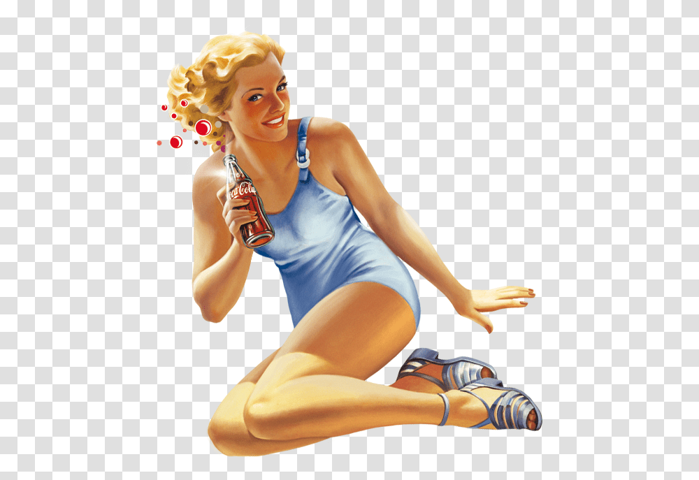 Coca Cola Pin Up Background, Person, Female, Working Out Transparent Png