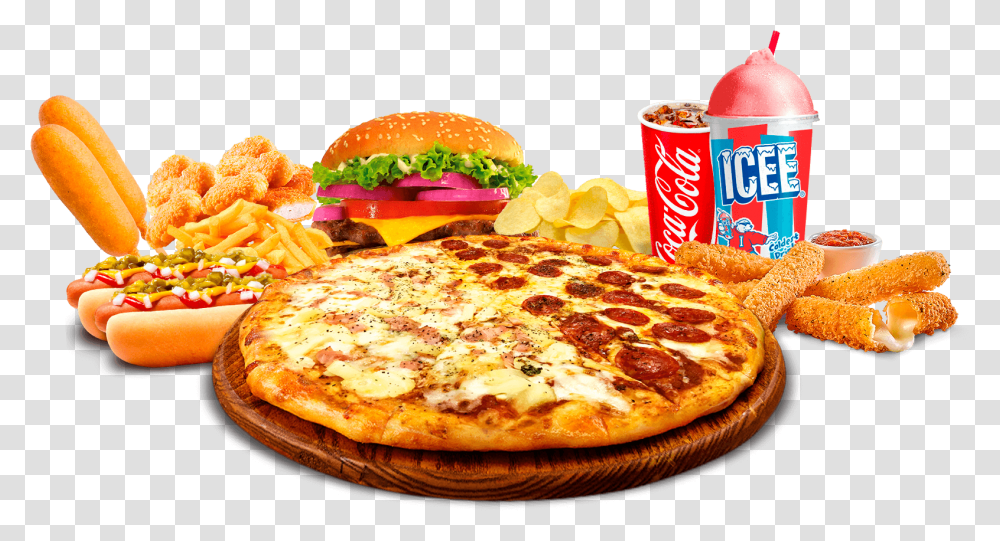 Coca Cola, Pizza, Food, Burger, Fries Transparent Png