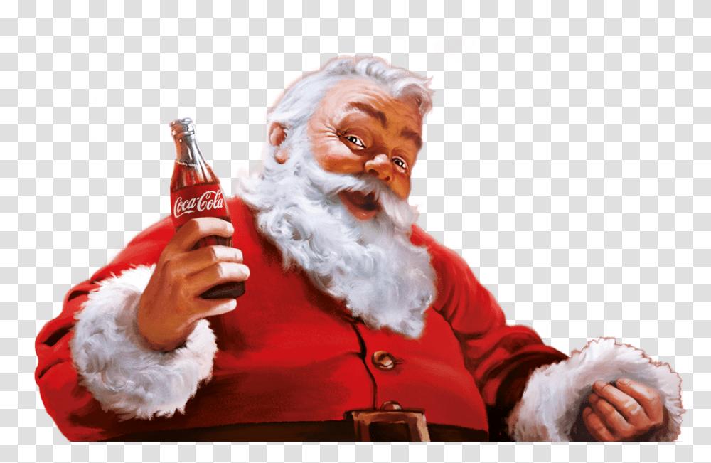 Coca Cola Santa Claus Stickpng Santa Claus And Coca Cola, Soda, Beverage, Drink, Coke Transparent Png
