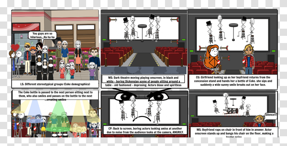 Coca Cola Story Board Storyboard By Soph 339321 Storyboard For Coca Cola Advert, Person, Comics, Book, Indoors Transparent Png