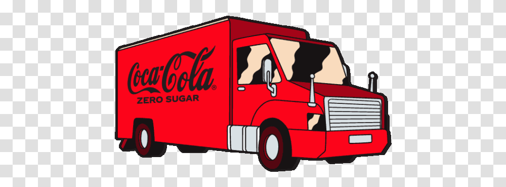 Coca Cola Zero Stickers On Behance Cartoon Coca Cola Truck, Fire Truck, Vehicle, Transportation, Moving Van Transparent Png