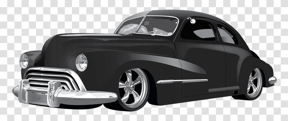 Coche Dodge Coches De Poca Muscle Car Negro Cromo Long Vintage Car, Vehicle, Transportation, Wheel, Machine Transparent Png
