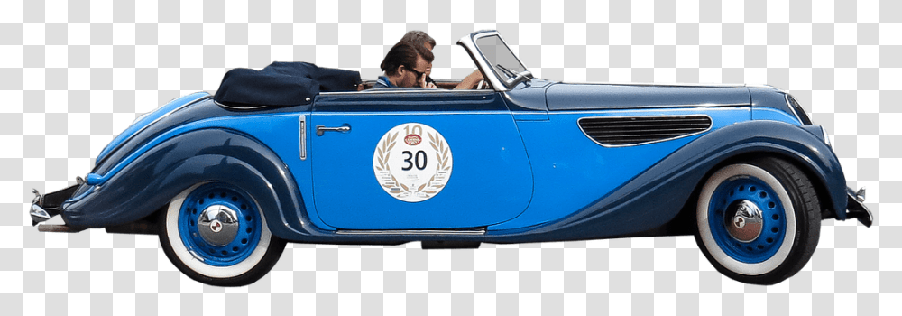 Coche Oldtimer Cabriol Azul Bmw, Car, Vehicle, Transportation, Person Transparent Png