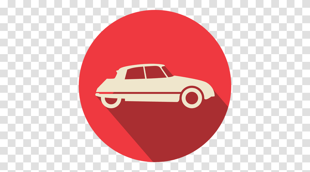 Coche Retro Crculo Rojo Cartoon Car In Circle, Vehicle, Transportation, Sedan, Sports Car Transparent Png