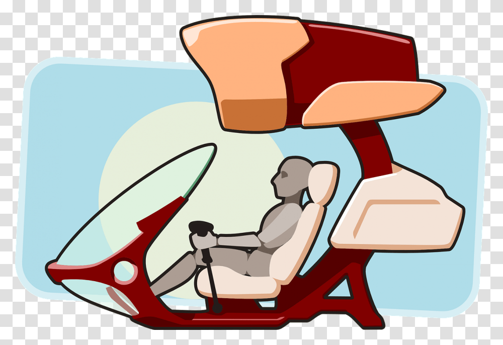 Cockpit Futuristic Pilot Aeroplane Flying Cockpit Clipart, Transportation, Vehicle, Kart, Scooter Transparent Png