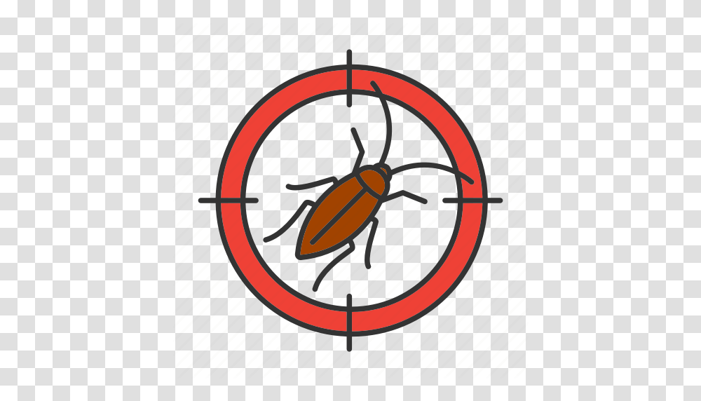 Cockroach Control Insect Pest Roach Search Target Icon, Machine, Wheel, Clock Tower, Spoke Transparent Png