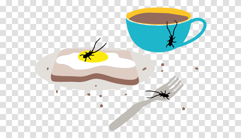 Cockroach Infestation In A Kitchen Dish, Meal, Food, Bowl, Fork Transparent Png