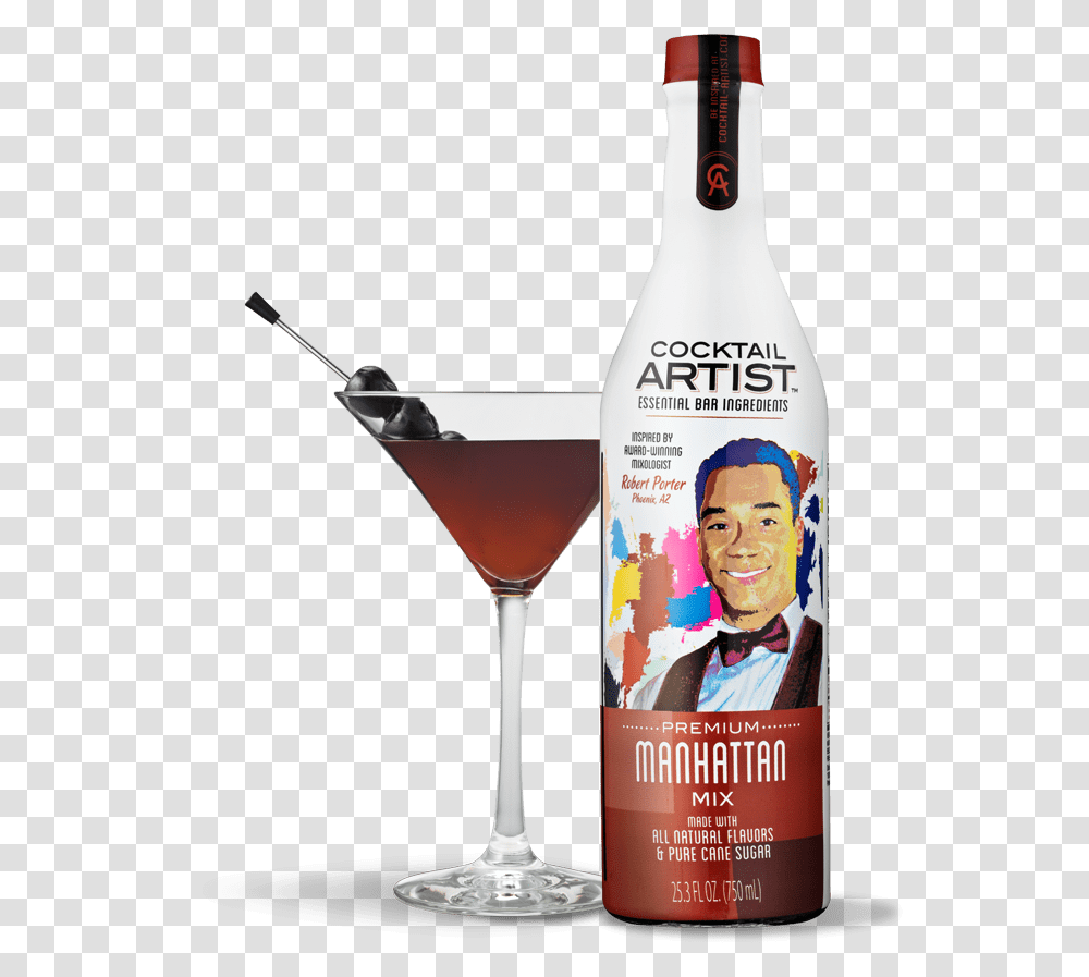 Cocktail Artist Manhattan Mix, Alcohol, Beverage, Person, Bottle Transparent Png