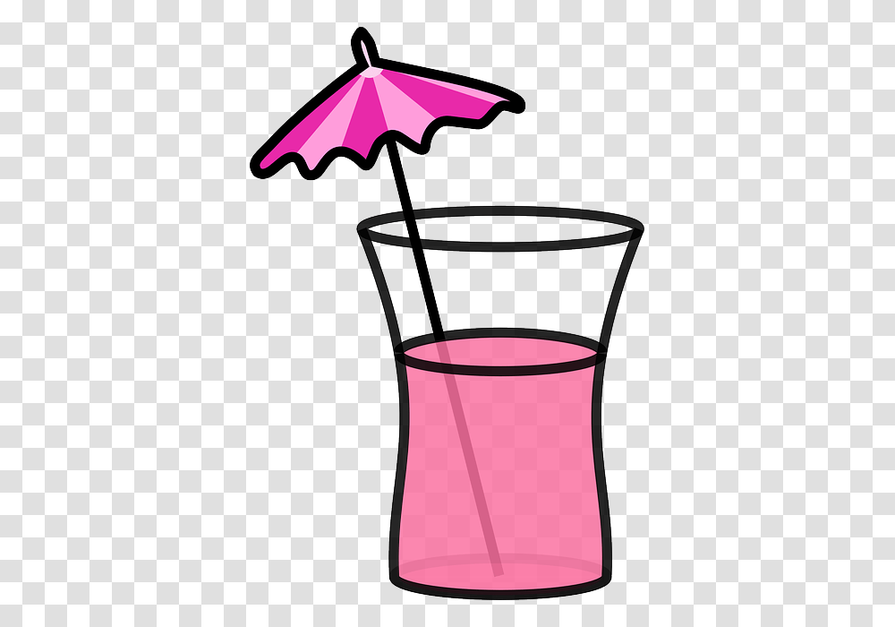 Cocktail Beverage Drink Pink Summer Umbrella Clipart Idea, Glass, Juice, Alcohol, Wine Transparent Png