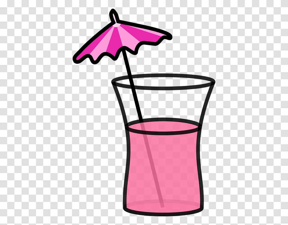 Cocktail Beverage Drink Pink Summer Umbrella Umbrella Drink Clipart, Lamp, Cylinder, Wildlife, Animal Transparent Png