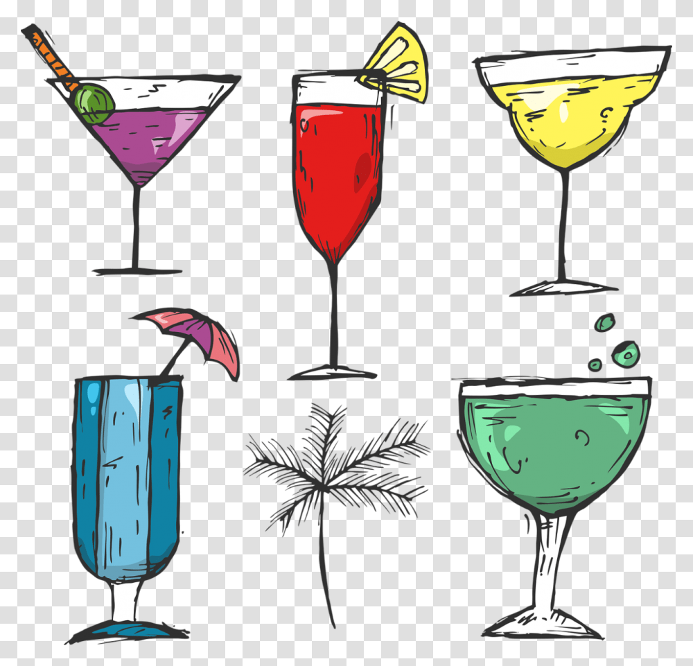 Cocktail Glass Pouring Cartoon, Alcohol, Beverage, Drink, Goblet Transparent Png