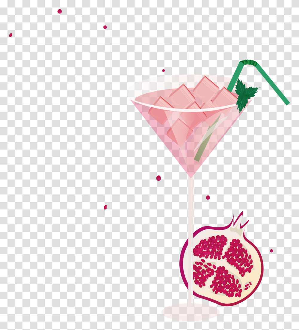 Cocktail Glass Smoothie Drink Red Pomegranate Transprent Vector Graphics, Alcohol, Beverage, Plant, Lamp Transparent Png