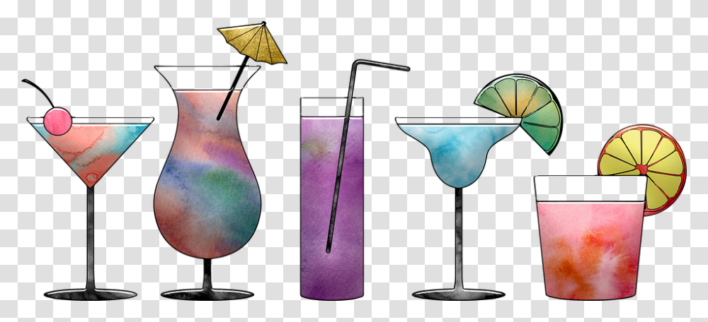 Cocktails Watercolor Colorful Watercolour Paint Smoothie, Lamp, Glass, Alcohol, Beverage Transparent Png