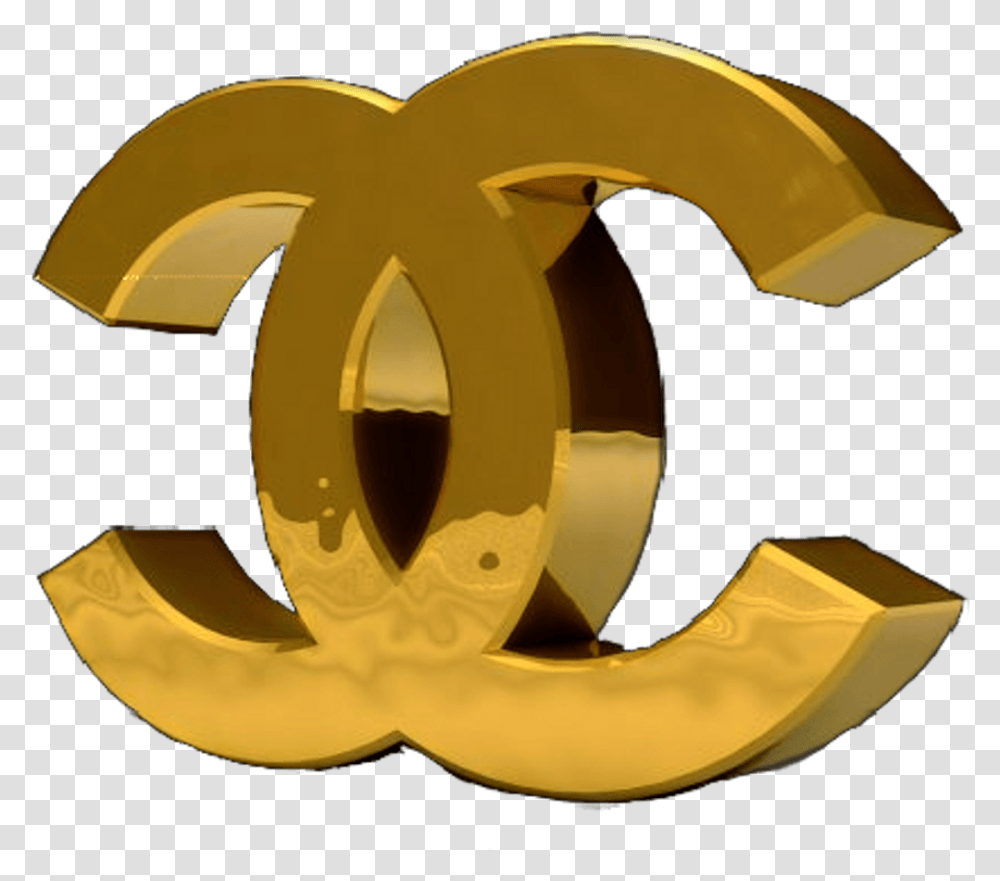 Coco Chanel Gold Logo Gold Chanel Logo, Symbol, Trademark, Emblem, Badge Transparent Png