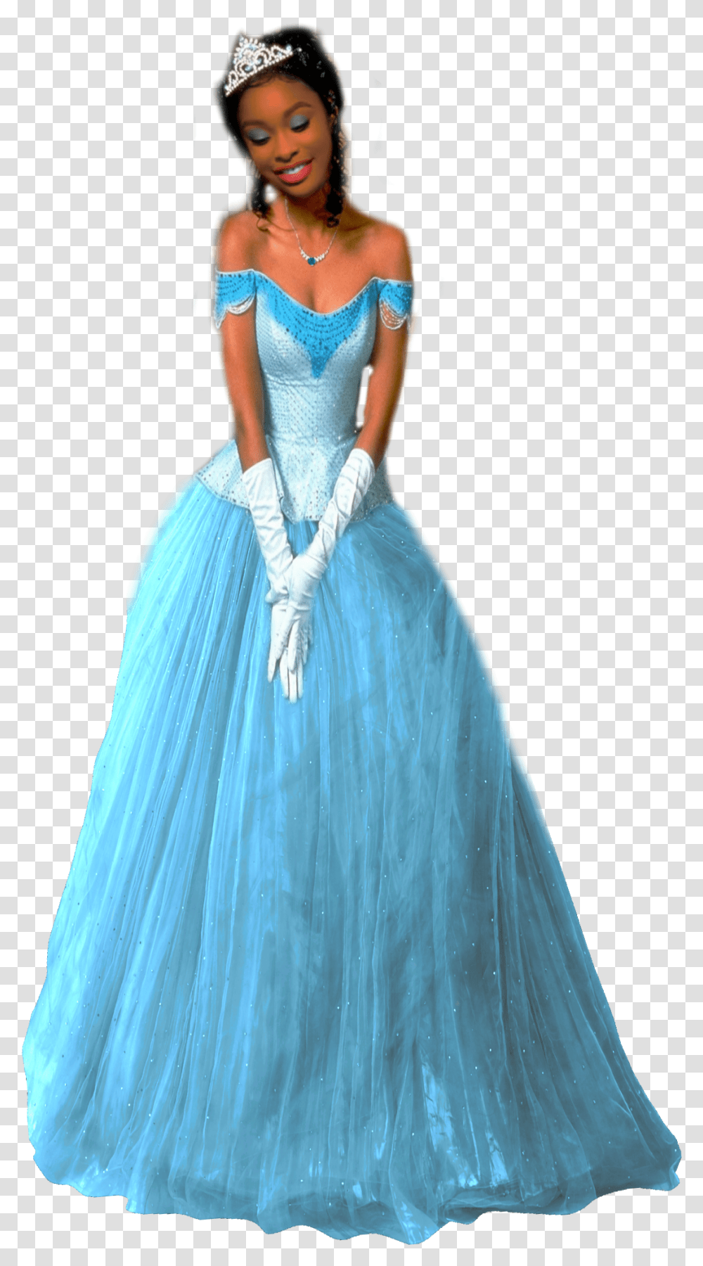 Coco Jones As Tiana Princess Tiana Blue Dress, Female, Person, Wedding Gown Transparent Png