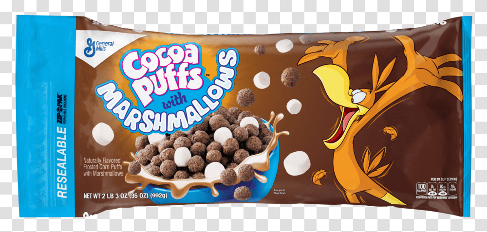 Cocoa Puffs With Marshmallows Cereal, Food, Dessert, Chocolate, Sweets Transparent Png