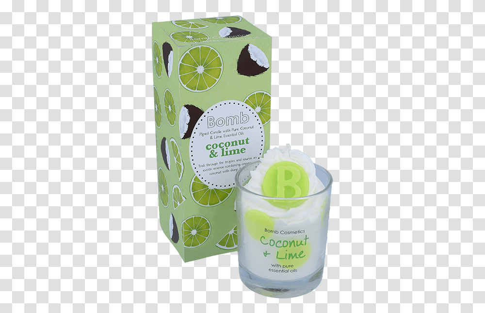 Coconut And Lime Candle, Food, Ice Cream, Dessert, Plant Transparent Png
