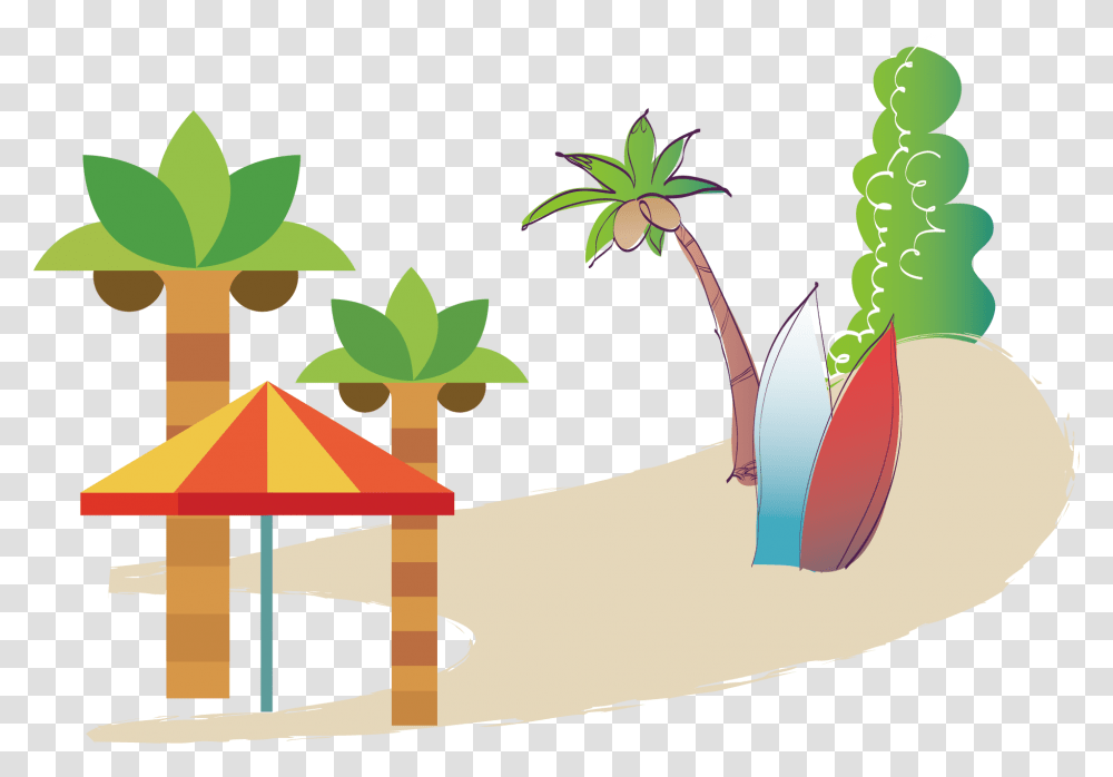 Coconut Clipart Sun Beach Beach Illustration, Plant, Floral Design, Pattern Transparent Png