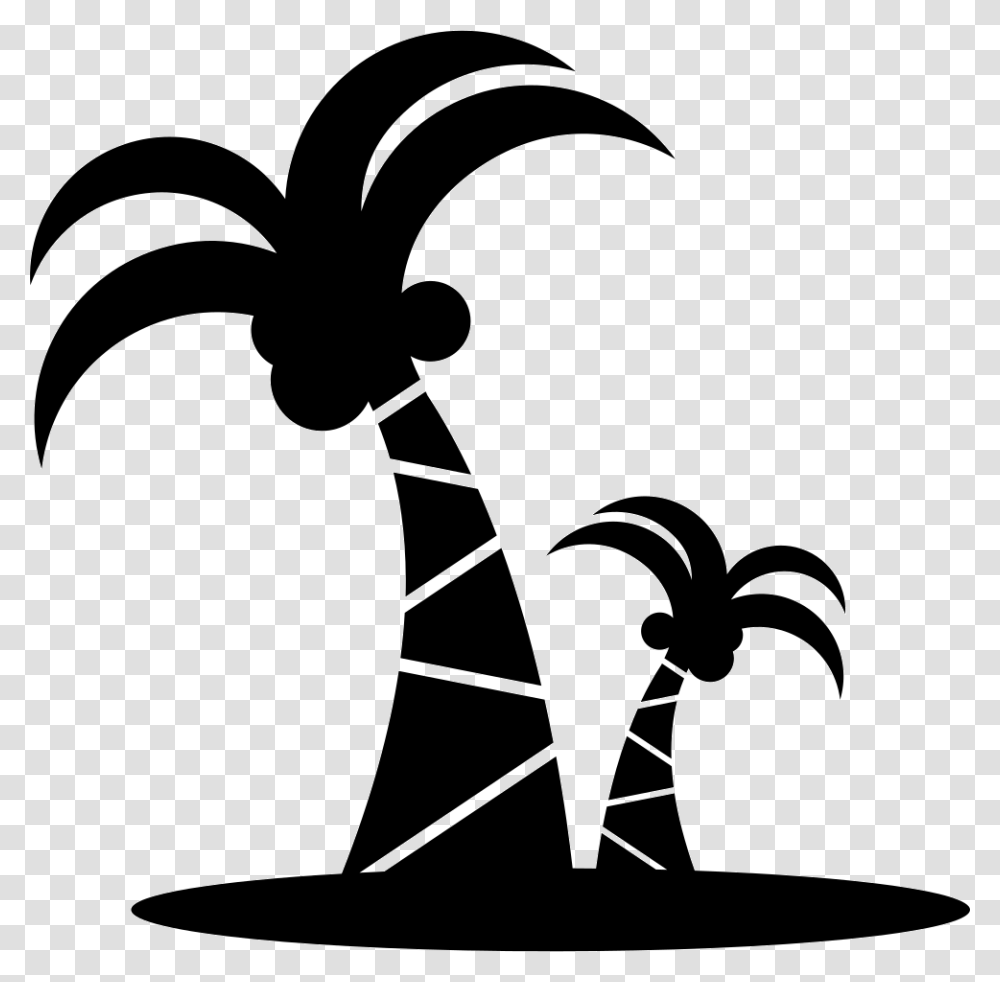 Coconut Easy Black And White Vector Coconut Tree, Stencil, Silhouette, Hammer, Tool Transparent Png