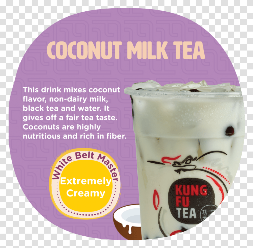 Coconut Milk Tea Back Frapp Coffee, Yogurt, Dessert, Food, Cream Transparent Png