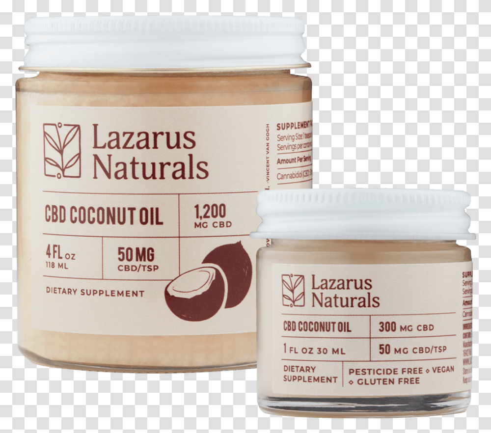 Coconut Oil Clipart Lazarus Naturals Cbd Coconut Oil, Label, Food, Box Transparent Png