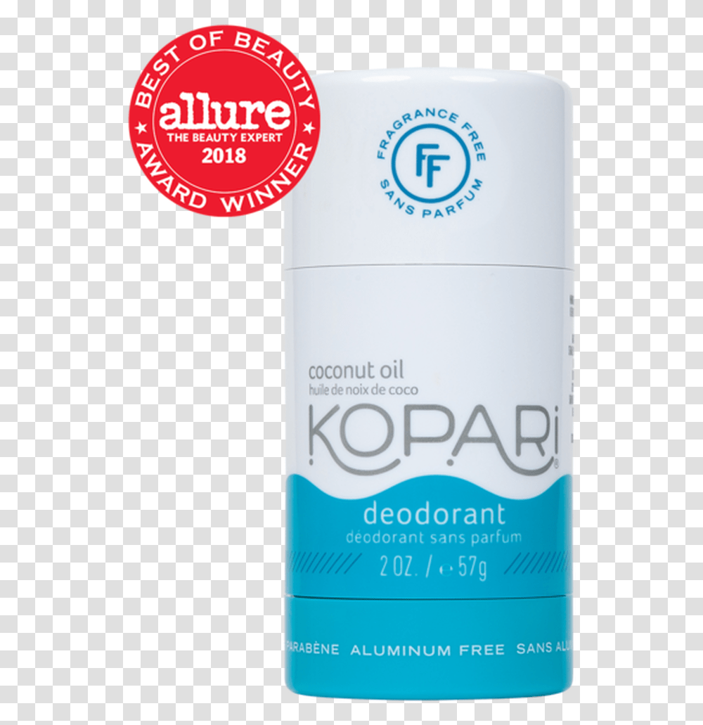 Coconut Oil Deodorant Fragrance Free Kopari Coconut Deodorant, Cosmetics, Bottle, First Aid Transparent Png
