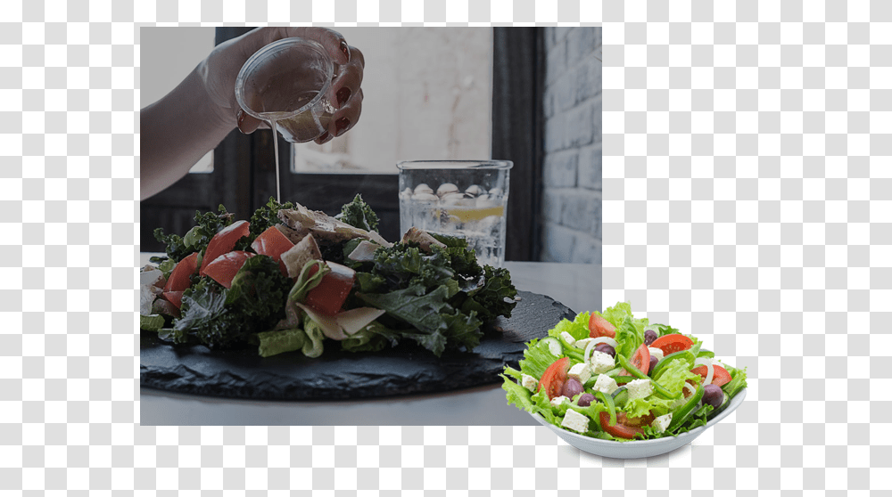 Coconut Oil In Salad Dressing, Person, Meal, Food, Plant Transparent Png