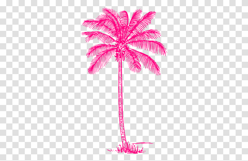 Coconut Palm Tree Hot Pink Clip Art Vector Tall Tree Clipart Black And White, Purple, Leaf, Plant, Bird Transparent Png