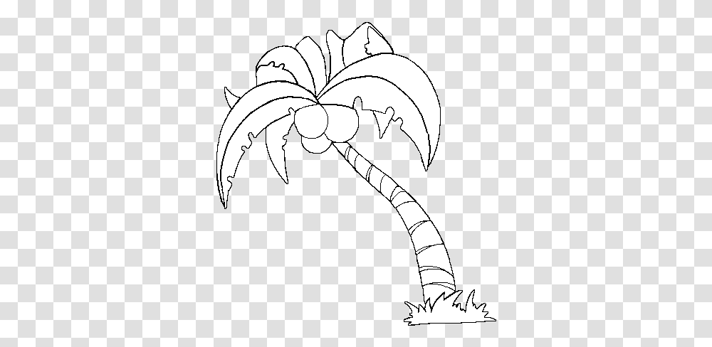 Coconut Tree 3 Nature - Printable Coloring Pages, Stencil, Snake, Reptile, Animal Transparent Png