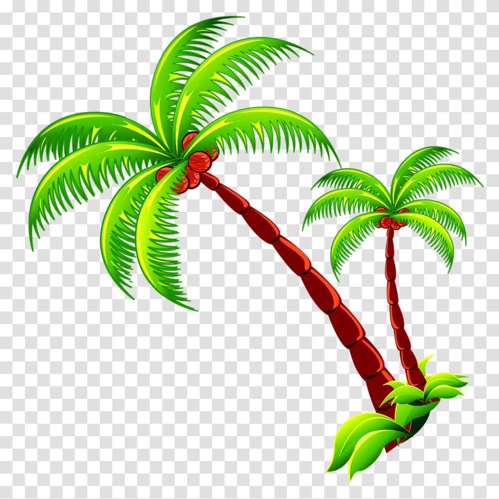 Coconut Tree Branch Free Photo Vector Cartoon Coconut Tree, Pattern, Plant, Ornament, Fractal Transparent Png