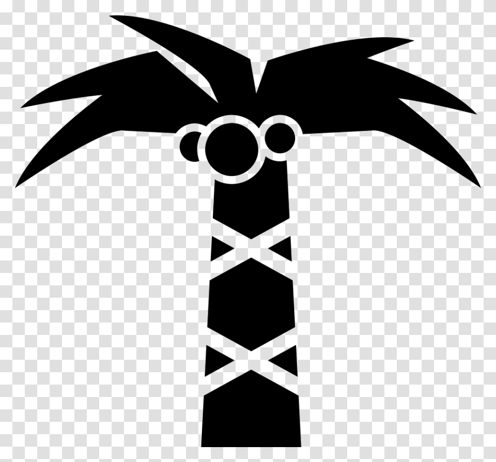 Coconut Tree Icon Free Download, Stencil, Emblem, Silhouette Transparent Png