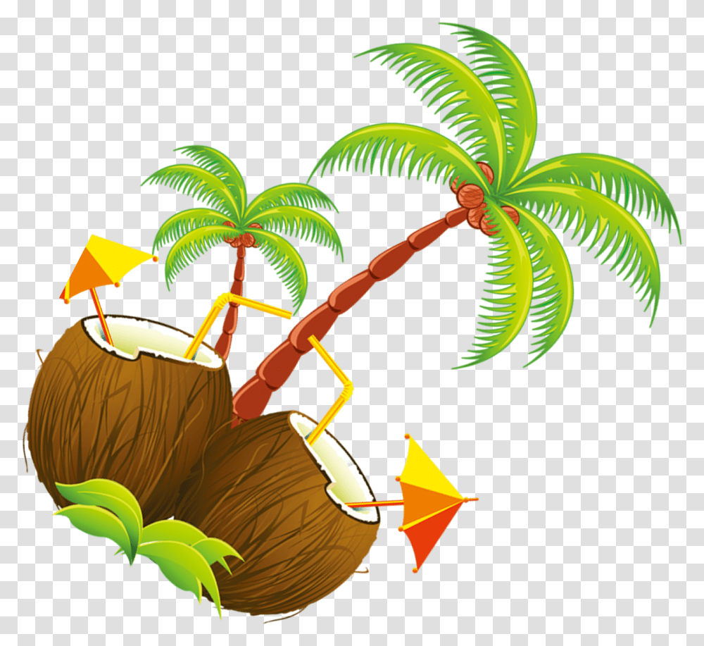 Coconut Tree Illustration Tropical Drinks Shower Curtain Cartoon Animated Coconut Tree, Plant, Pattern, Graphics, Flower Transparent Png