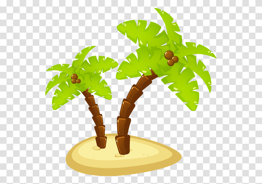Coconut Tree Leaf Vector, Plant, Fruit, Food, Palm Tree Transparent Png