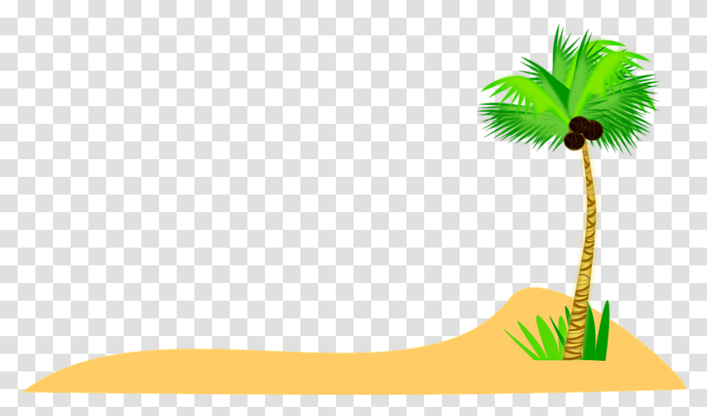 Coconut Tree Sand Coconut Tree With Sea Clipart, Plant, Vegetation, Animal, Outdoors Transparent Png