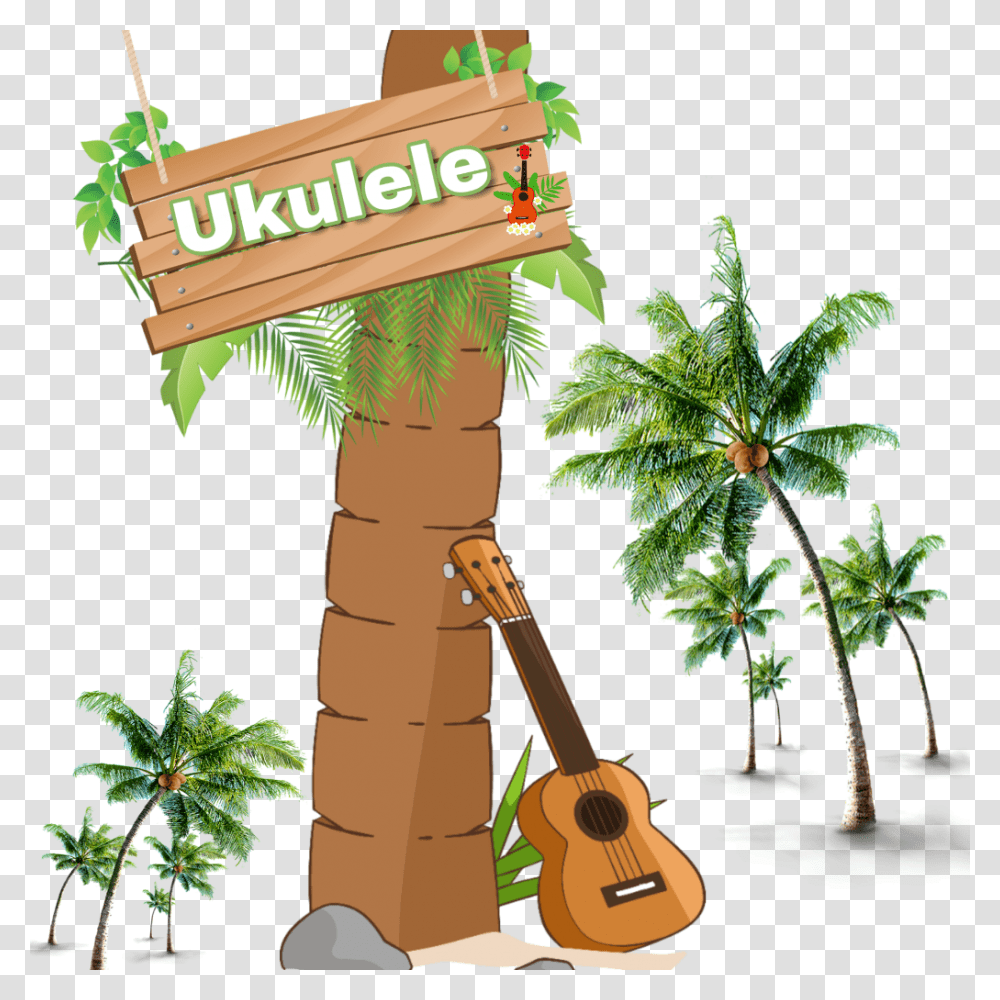Coconut Tree With Coconut, Vegetation, Plant, Guitar, Leisure Activities Transparent Png