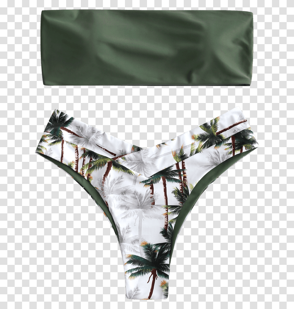 Coconut Trees Bandeau Bikini SetClass Lazy Spodnji Del Kopalk Brazilke, Apparel, Underwear, Lingerie Transparent Png