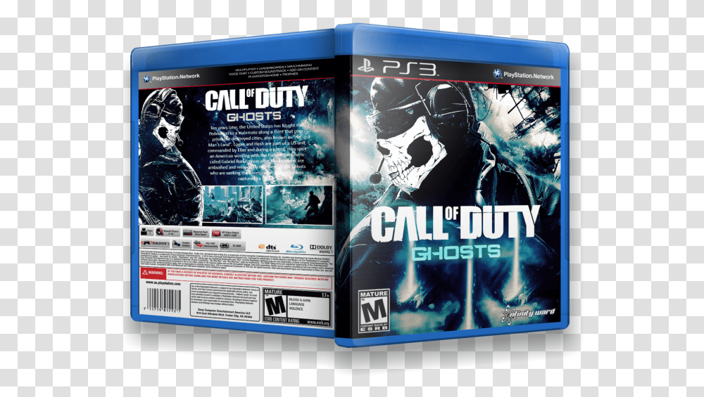 Cod Ghosts Cover Ps Call Of Duty Ghost Cover Art, Person, Helmet, Poster, Advertisement Transparent Png