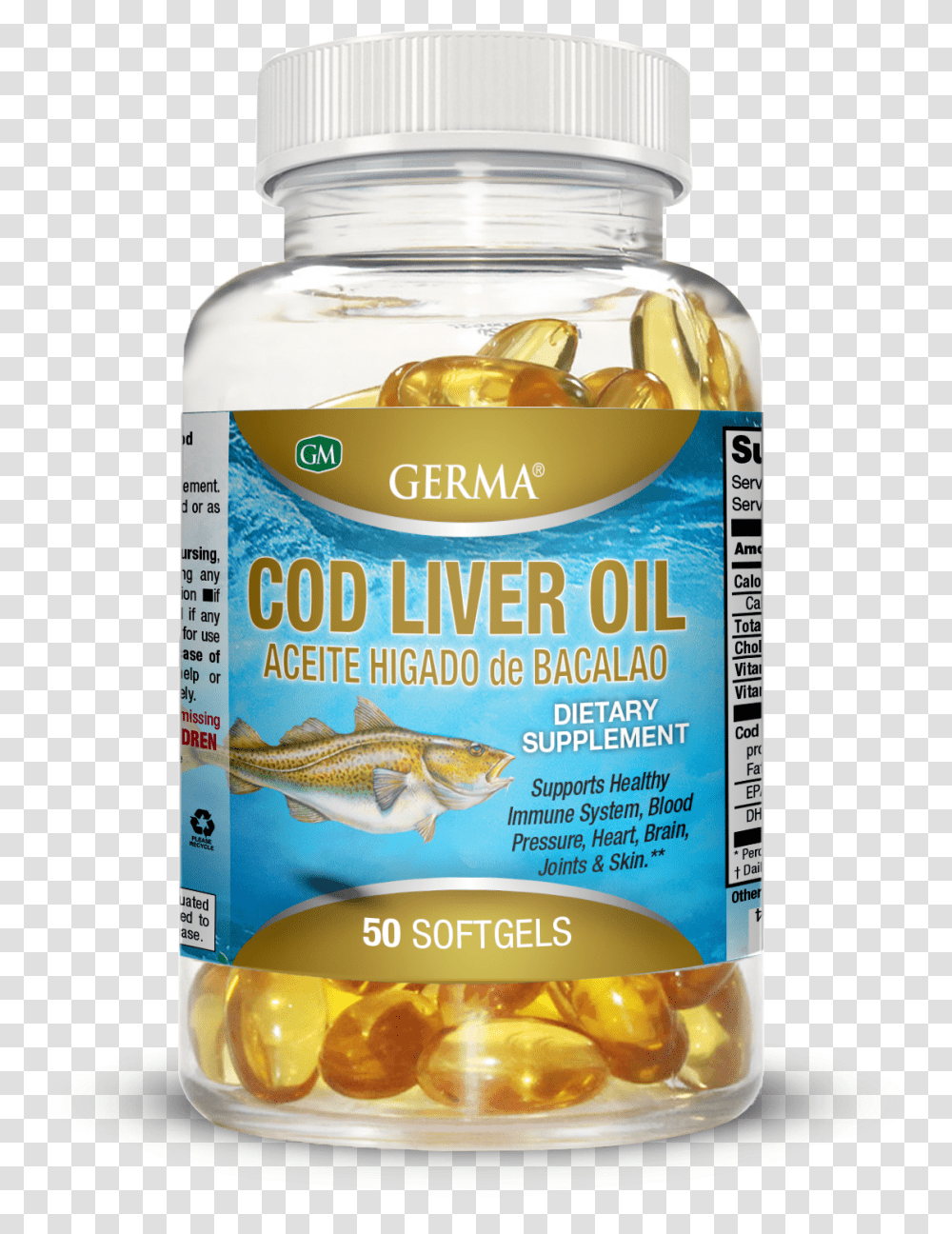 Cod Liver Oil, Fish, Animal, Plant, Jar Transparent Png